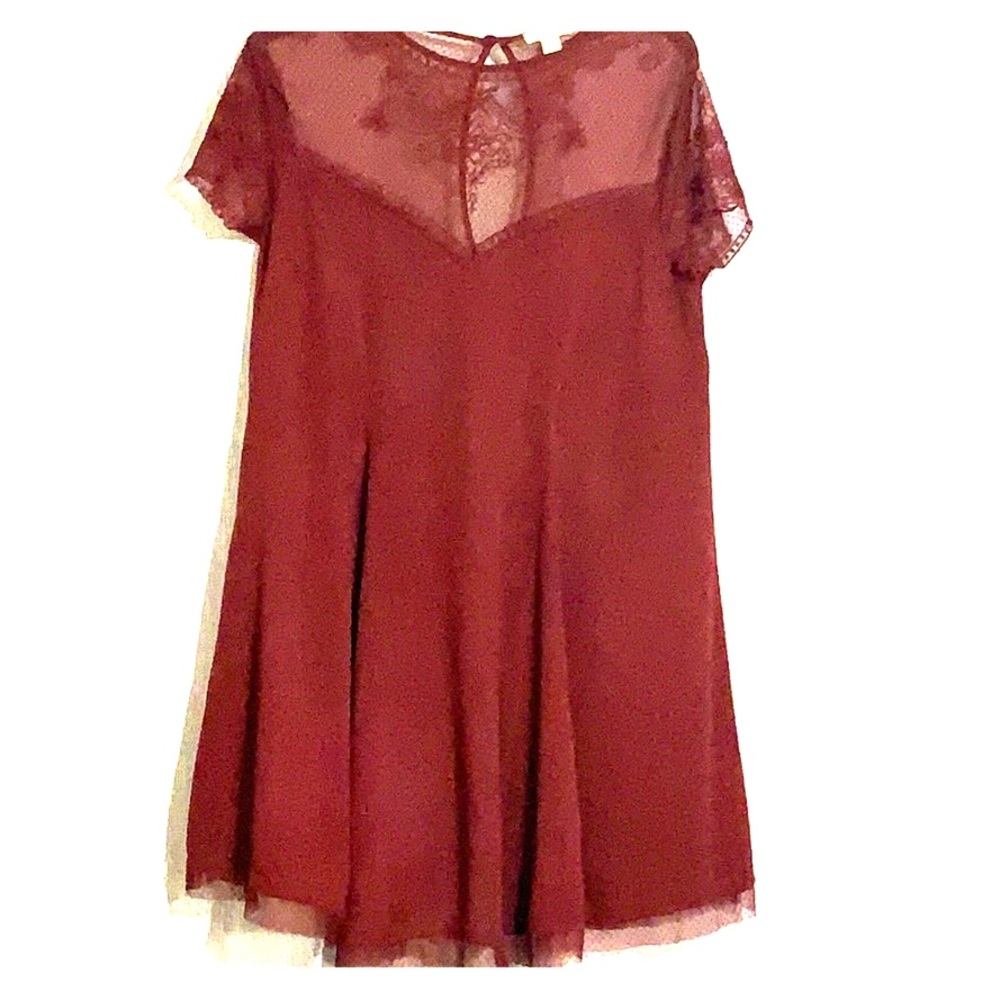 Wine colored lacy dress
